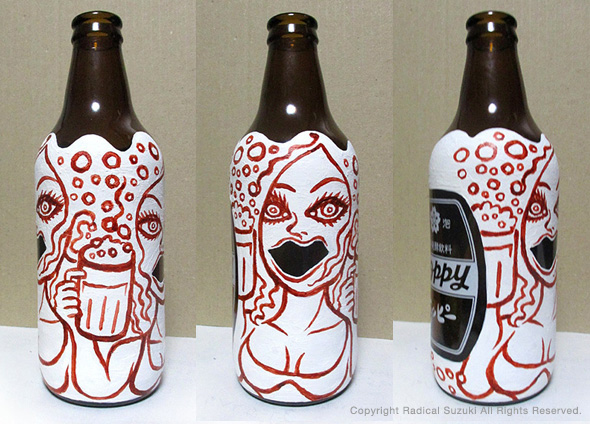 'Custom paint bottle, exhibition of limited product, Hoppy Beverage Co., Ltd, (Hoppy! garden)