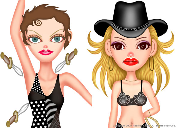 Left : Paradis(Actress) / Right : Jessica(She performed the Cowgirl,Stripper)(Actress) 